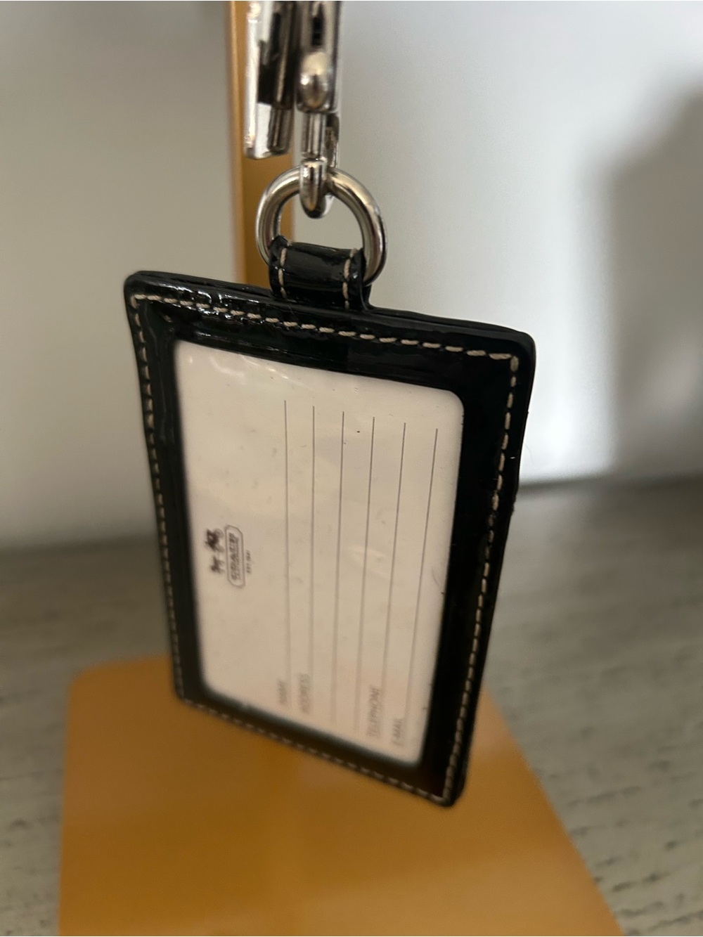 Coach Black Signature Card Holder with Lanyard NWOT UNISEX - Picture 4 of 5